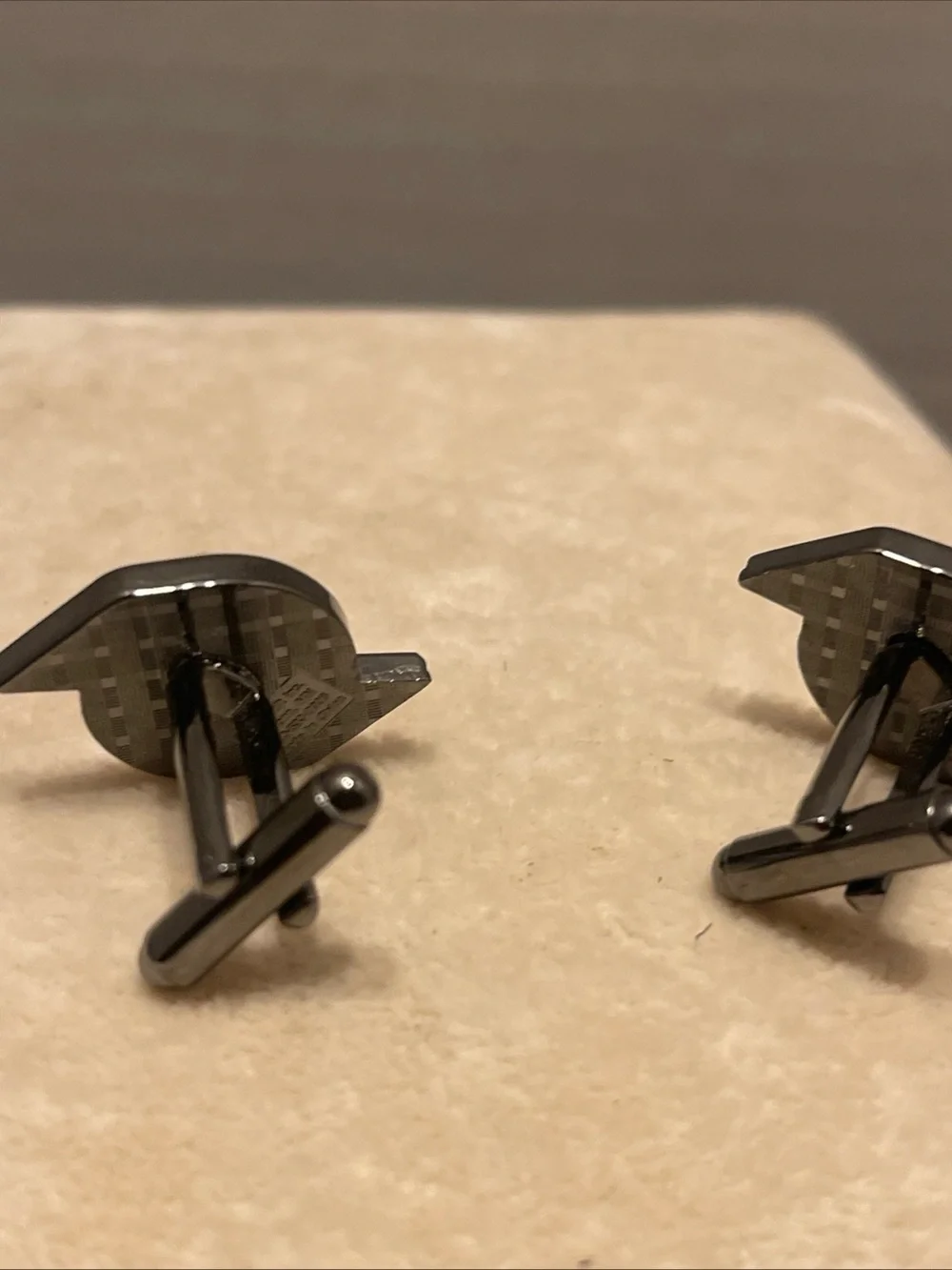 Portland Trail Blazer Men's Silver Tone Cufflinks with Red Accent